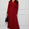 Cheapest ✔️ Girl In Mind Brielle Long Sleeve 👕 Shirt Maxi 👗 Dress Red Animal ❤️ -Alie Street Shop unnamed file 1259