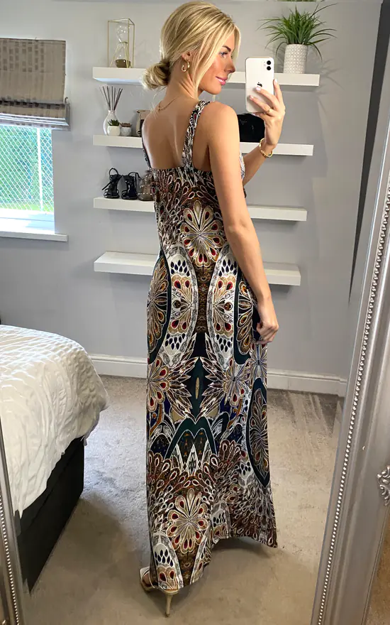 Cheap π Izabel London Multi Green Peacock Print Sleeveless Maxi π Dress π 6 Cheap π Izabel London Multi Green Peacock Print Sleeveless Maxi π Dress π - Image 4