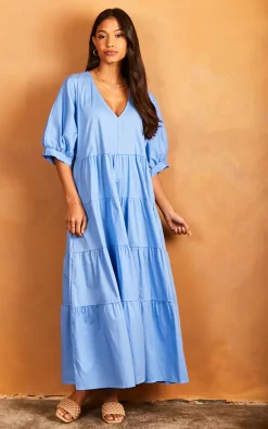 Buy 🔔 Øst London Tiered Maxi Smock 👗 Dress Light Blue ⌛ -Alie Street Shop unnamed file 132