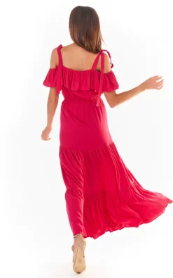 Cheapest 🧨 AWAMA Maxi Flared 🌞 Summer 👗 Dress On Straps In Pink ✨ -Alie Street Shop unnamed file 1320