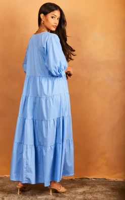 Buy 🔔 Øst London Tiered Maxi Smock 👗 Dress Light Blue ⌛ -Alie Street Shop unnamed file 133