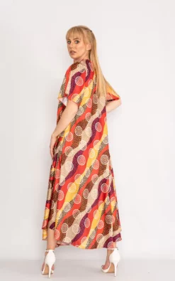 Wholesale 🎉 LOES House Patterned Maxi 👗 Dress With V Neck In Red 💯 -Alie Street Shop unnamed file 1350