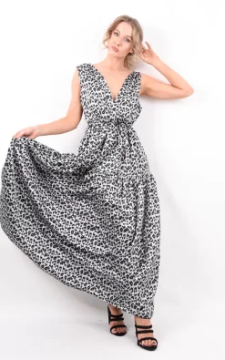 Buy ❤️ Boutique Store Satin Leopard Print Belted Maxi 👗 Dress 👍 -Alie Street Shop unnamed file 1383