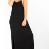 Buy 🌟 Oops Fashion Strappy Jersey Maxi 👗 Dress With Side Split In Black ❤️ -Alie Street Shop unnamed file 1388