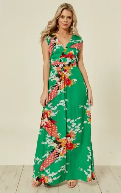 Top 10 😀 Ruby Rocks Emerald Green Peacock Floral ☀️ Summer Maxi 👗 Dress 🎉