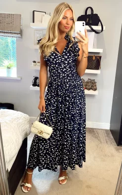 Deals 😀 Jolie Moi Frill Detail Maxi 👗 Dress, Dark Teal 😉 -Alie Street Shop unnamed file 1439