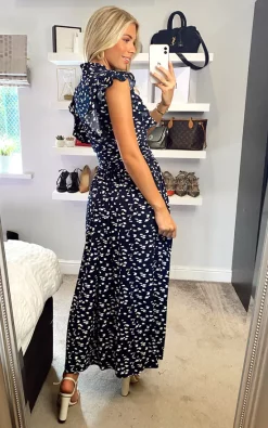 Deals 😀 Jolie Moi Frill Detail Maxi 👗 Dress, Dark Teal 😉 -Alie Street Shop unnamed file 1441