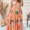 New 🔔 IKRUSH Frankie Printed Maxi 👗 Dress In Orange 😀