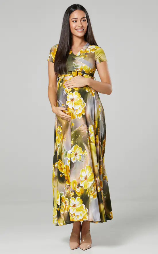 Coupon π Happy Mama Nursing & Maternity Wrap Maxi π Dress In Yellow Flowers π 3 Coupon π Happy Mama Nursing & Maternity Wrap Maxi π Dress In Yellow Flowers π