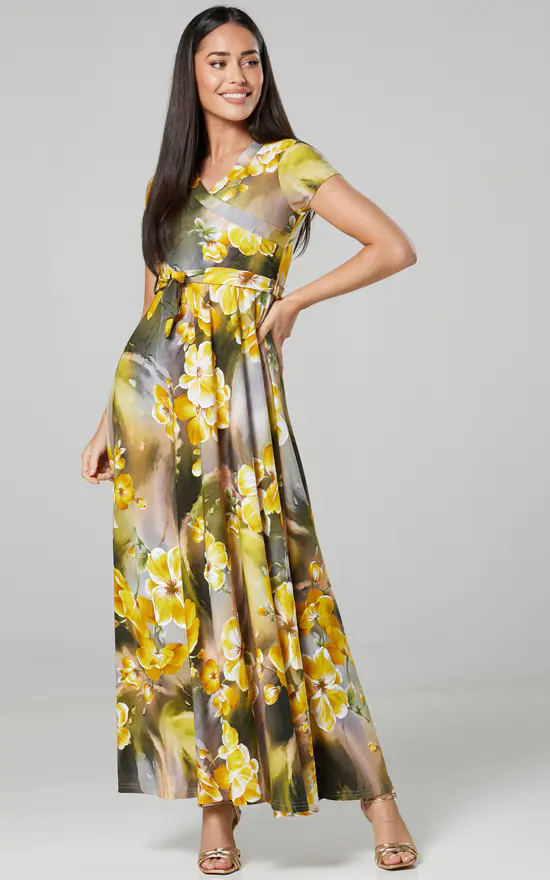 Coupon π Happy Mama Nursing & Maternity Wrap Maxi π Dress In Yellow Flowers π 5 Coupon π Happy Mama Nursing & Maternity Wrap Maxi π Dress In Yellow Flowers π - Image 3