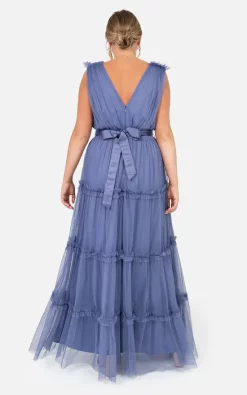 Best deal 👍 Anaya With Love Curve Recycled Iris Blue Ruffle Shoulder Maxi 👗 Dress ✔️ -Alie Street Shop unnamed file 1527