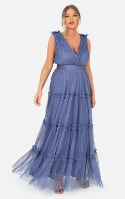 Best deal 👍 Anaya With Love Curve Recycled Iris Blue Ruffle Shoulder Maxi 👗 Dress ✔️ -Alie Street Shop unnamed file 1528