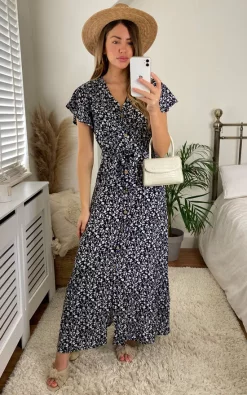 Coupon 👍 KURT MULLER Belted Floral Maxi 👗 Dress In Black 👏 -Alie Street Shop unnamed file 1530