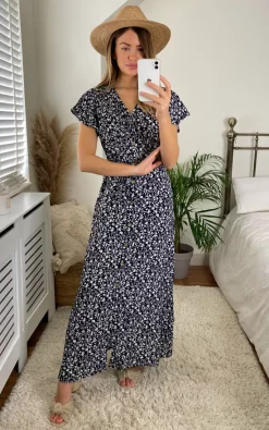 Coupon 👍 KURT MULLER Belted Floral Maxi 👗 Dress In Black 👏 -Alie Street Shop unnamed file 1532