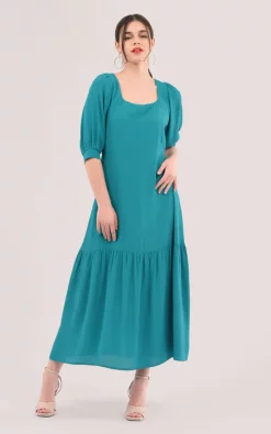 Brand new 🎁 Closet London Blue Gathered Sleeve A Line 👗 Dress ⭐ -Alie Street Shop unnamed file 1537