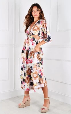 Outlet ❤️ IKRUSH Vilma Cut Out Flute Sleeve V Neck Printed Maxi 👗 Dress In Mocha 👍 -Alie Street Shop unnamed file 1561