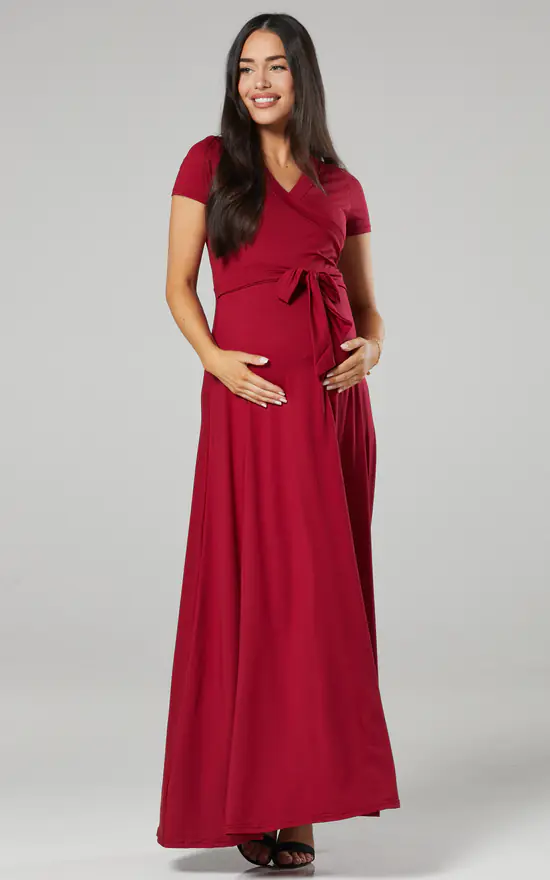 Top 10 π― Happy Mama Maternity Nursing Maxi Wrap π Dress In Crimson π 3 Top 10 π― Happy Mama Maternity Nursing Maxi Wrap π Dress In Crimson π