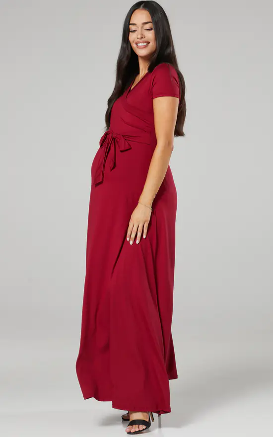 Top 10 π― Happy Mama Maternity Nursing Maxi Wrap π Dress In Crimson π 4 Top 10 π― Happy Mama Maternity Nursing Maxi Wrap π Dress In Crimson π - Image 2