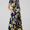 Brand new 🤩 Happy Mama Maternity Nursing Maxi Wrap 👗 Dress In Navy With Large Yellow Flowers 🌟 -Alie Street Shop unnamed file 1612