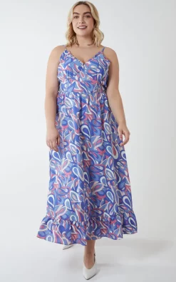 Best deal 👏 Blue Vanilla Penelope Curve Cami Sleeve Pucci Maxi 👗 Dress 🛒