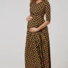 New ⭐ Happy Mama Maternity & Nursing Maxi In Navy With Mustard Dots 🤩 -Alie Street Shop unnamed file 1636