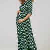 Cheap 🔥 Happy Mama Maternity & Nursing Maxi In Navy With Green Dots 🧨 -Alie Street Shop unnamed file 1644
