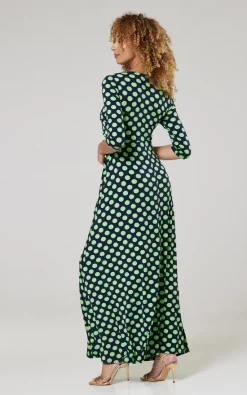 Cheap 🔥 Happy Mama Maternity & Nursing Maxi In Navy With Green Dots 🧨 -Alie Street Shop unnamed file 1647