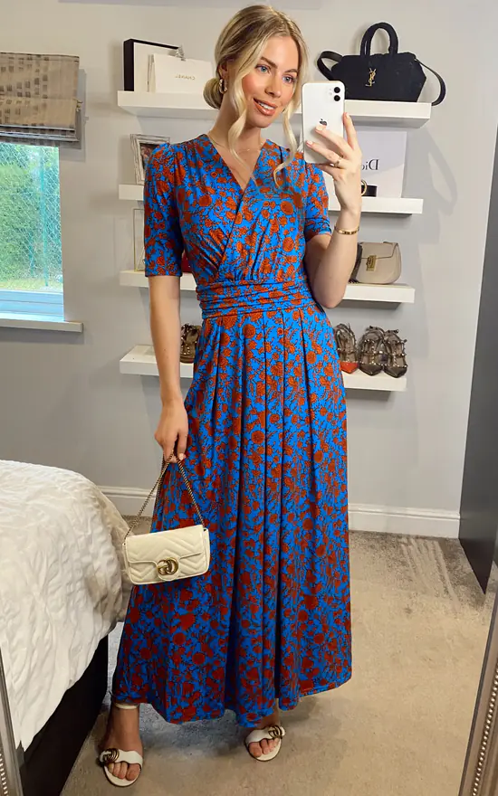 Best Sale β¨ Jolie Moi Acadia Floral Print Wrap Maxi π Dress, Blue/Multi βοΈ 3 Best Sale β¨ Jolie Moi Acadia Floral Print Wrap Maxi π Dress, Blue/Multi βοΈ