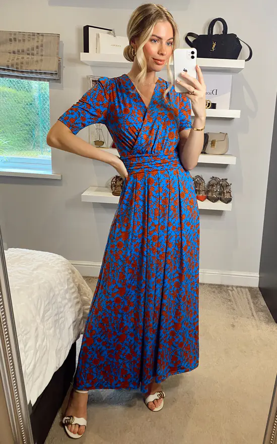 Best Sale β¨ Jolie Moi Acadia Floral Print Wrap Maxi π Dress, Blue/Multi βοΈ 4 Best Sale β¨ Jolie Moi Acadia Floral Print Wrap Maxi π Dress, Blue/Multi βοΈ - Image 2