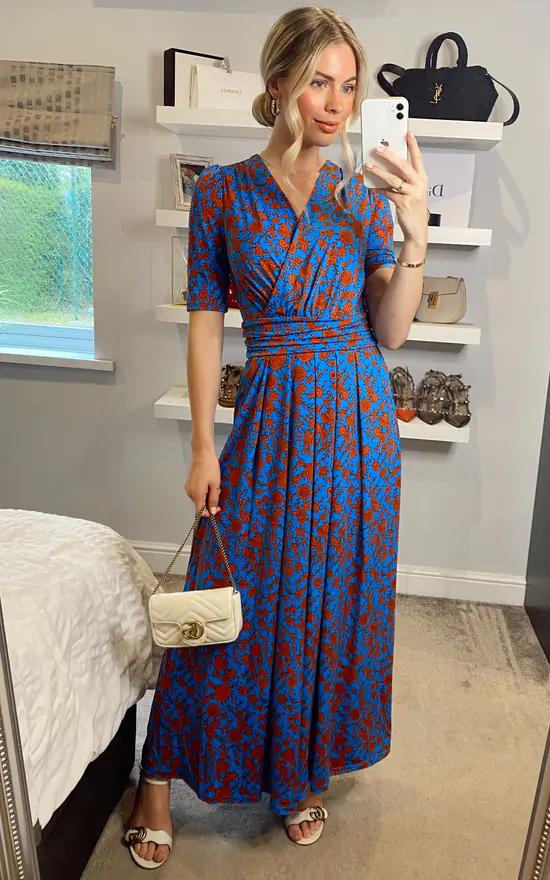 Best Sale β¨ Jolie Moi Acadia Floral Print Wrap Maxi π Dress, Blue/Multi βοΈ 6 Best Sale β¨ Jolie Moi Acadia Floral Print Wrap Maxi π Dress, Blue/Multi βοΈ - Image 4