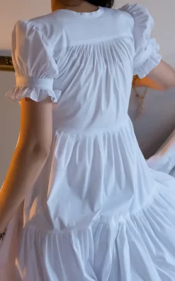 Cheapest ⌛ Tahlira Puff Sleeve Tiered Smock Maxi 👗 Dress In White 🛒 -Alie Street Shop unnamed file 1761