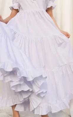 Cheapest ⌛ Tahlira Puff Sleeve Tiered Smock Maxi 👗 Dress In White 🛒 -Alie Street Shop unnamed file 1762