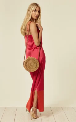 Cheap 🎁 SlayTwins Sidney Satin Slip Maxi 👗 Dress In Hot Pink/Orange 😍 -Alie Street Shop unnamed file 1769