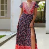 New ✔️ FS Collection Bohemian Style Wrap Maxi 👗 Dress In Navy & Red Floral Print 😉 -Alie Street Shop unnamed file 1783