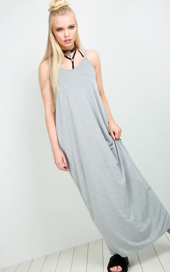 Best Pirce 𧨠Oops Fashion Grey Strappy Basic Jersey Slinky Maxi π Dress π 3 Best Pirce 𧨠Oops Fashion Grey Strappy Basic Jersey Slinky Maxi π Dress π