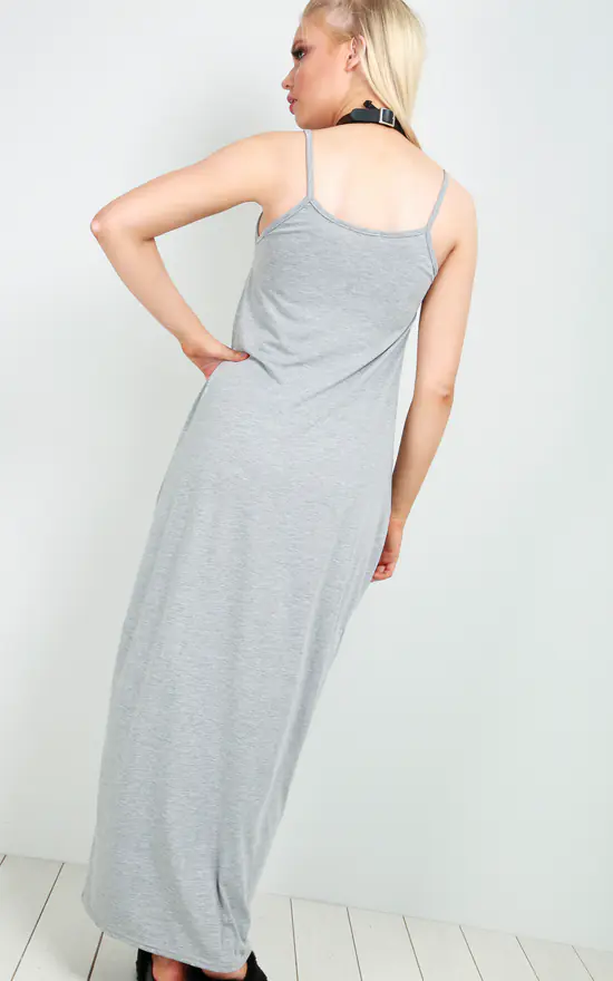 Best Pirce 𧨠Oops Fashion Grey Strappy Basic Jersey Slinky Maxi π Dress π 4 Best Pirce 𧨠Oops Fashion Grey Strappy Basic Jersey Slinky Maxi π Dress π - Image 2