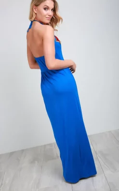 Best Sale 🛒 Oops Fashion Halter Neck Floral Embroidered Maxi 👗 Dress ✔️ -Alie Street Shop unnamed file 1837