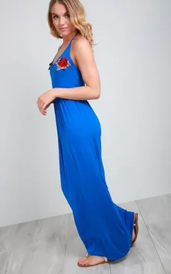 Best Sale 🛒 Oops Fashion Halter Neck Floral Embroidered Maxi 👗 Dress ✔️ -Alie Street Shop unnamed file 1838