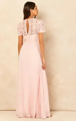 Brand new ❤️ Double Second Light Pink Lace Keyhole Pleated Maxi 👗 Dress ⌛ -Alie Street Shop unnamed file 1868