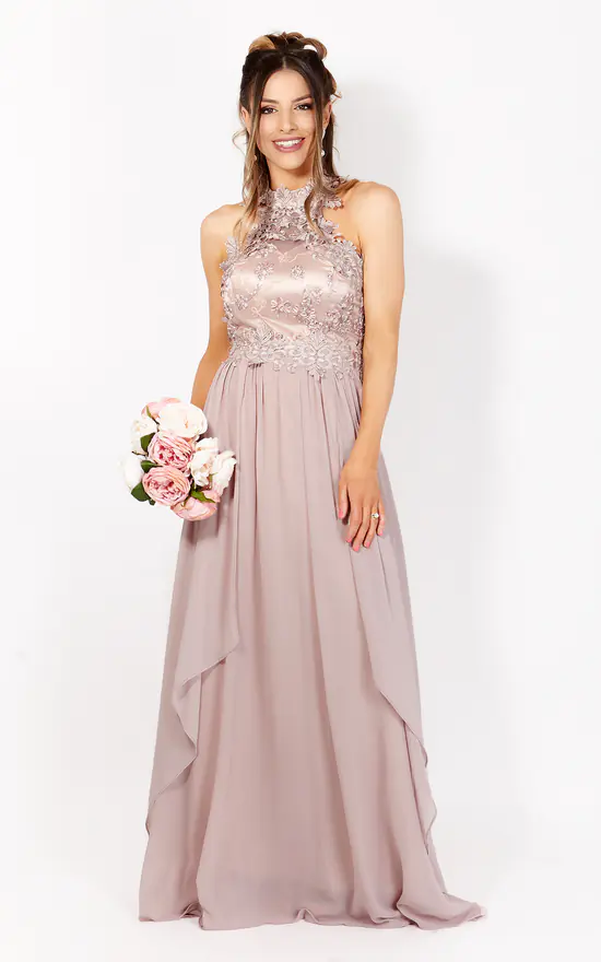 Coupon π₯ KRISP Lace & Crochet Taupe Chiffon Halterneck Maxi π Dress π― 3 Coupon π₯ KRISP Lace & Crochet Taupe Chiffon Halterneck Maxi π Dress π―