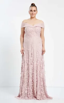 Best Sale 😀 Lucky Miami Luxury Fully Embroidered Off The Shoulder Maxi 👗 Dress. ⌛