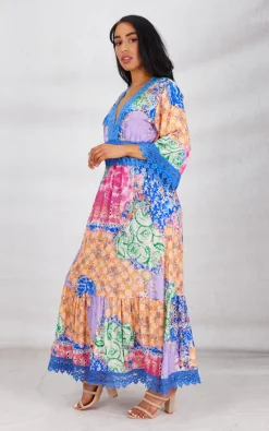 Discount 🎉 Boutique Store Blue Lace Detail Tiered Maxi 👗 Dress 🔔 -Alie Street Shop unnamed file 1903