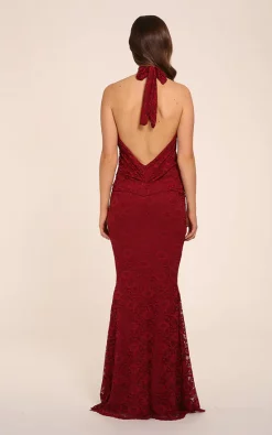 Buy ✨ Honor Gold Sophia Berry Lace Backless Halter Neck Fishtail Maxi 👗 Dress 😀 -Alie Street Shop unnamed file 1906