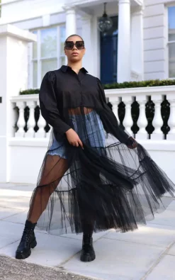 Outlet 😍 SETSOFRAN London Sheer Tulle 👚 Shirt 👗 Dress ✔️