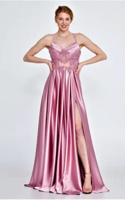 Deals 💯 Lucky Miami Pleated Beads Embellished Front Split Maxi 👗 Dress. 🔥