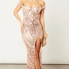Top 10 😀 Nazz Collection Angel Rose Gold Luxe Sequin Embellished Off The Shoulder Maxi Slit 👗 Dress 👏 -Alie Street Shop unnamed file 2007