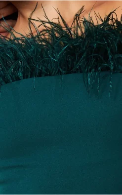 New 😍 Goddiva Feather Boobtube Maxi 👗 Dress In Emerald Green 😉 -Alie Street Shop unnamed file 2030