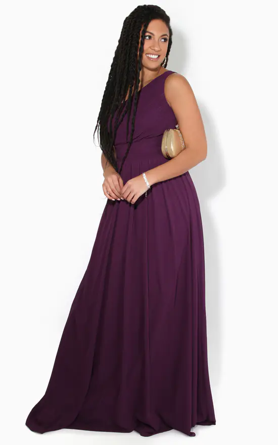 Discount βοΈ KRISP Aubergine One Shoulder Special Occasion Maxi π Dress π 3 Discount βοΈ KRISP Aubergine One Shoulder Special Occasion Maxi π Dress π