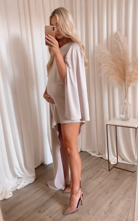 Outlet π€© Rag & Doll Maternity Liberty Mushroom One Shoulder Split Sleeve Mini Asymmetric Floorlength Drape π Dress π 4 Outlet π€© Rag & Doll Maternity Liberty Mushroom One Shoulder Split Sleeve Mini Asymmetric Floorlength Drape π Dress π - Image 2