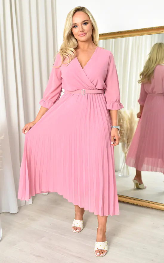 Coupon π IKRUSH Marina Pleated Wrap Front Maxi π Dress In Pink β 3 Coupon π IKRUSH Marina Pleated Wrap Front Maxi π Dress In Pink β